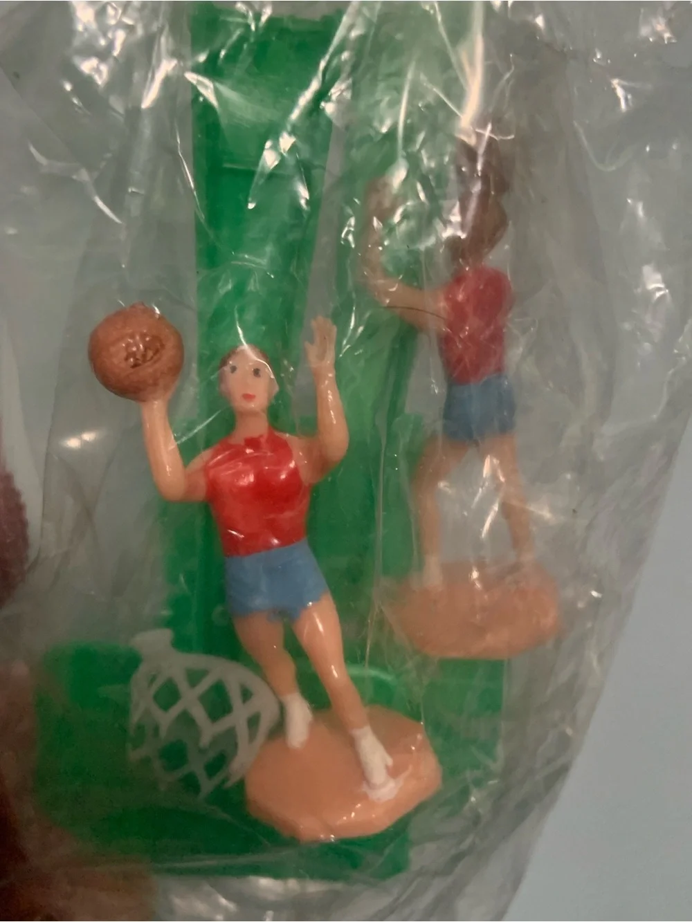 Vintage Basketball Players and Hoops Cake Topper Set